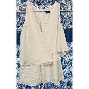 THEORY S Small Cream Layered Sleeveless Blouse EUC